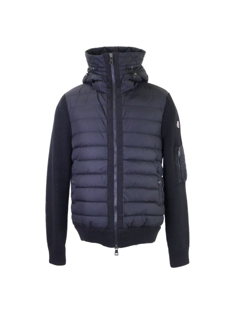 Moncler Maglione Tricot Cardigan Knit Down Contrast Hoodie